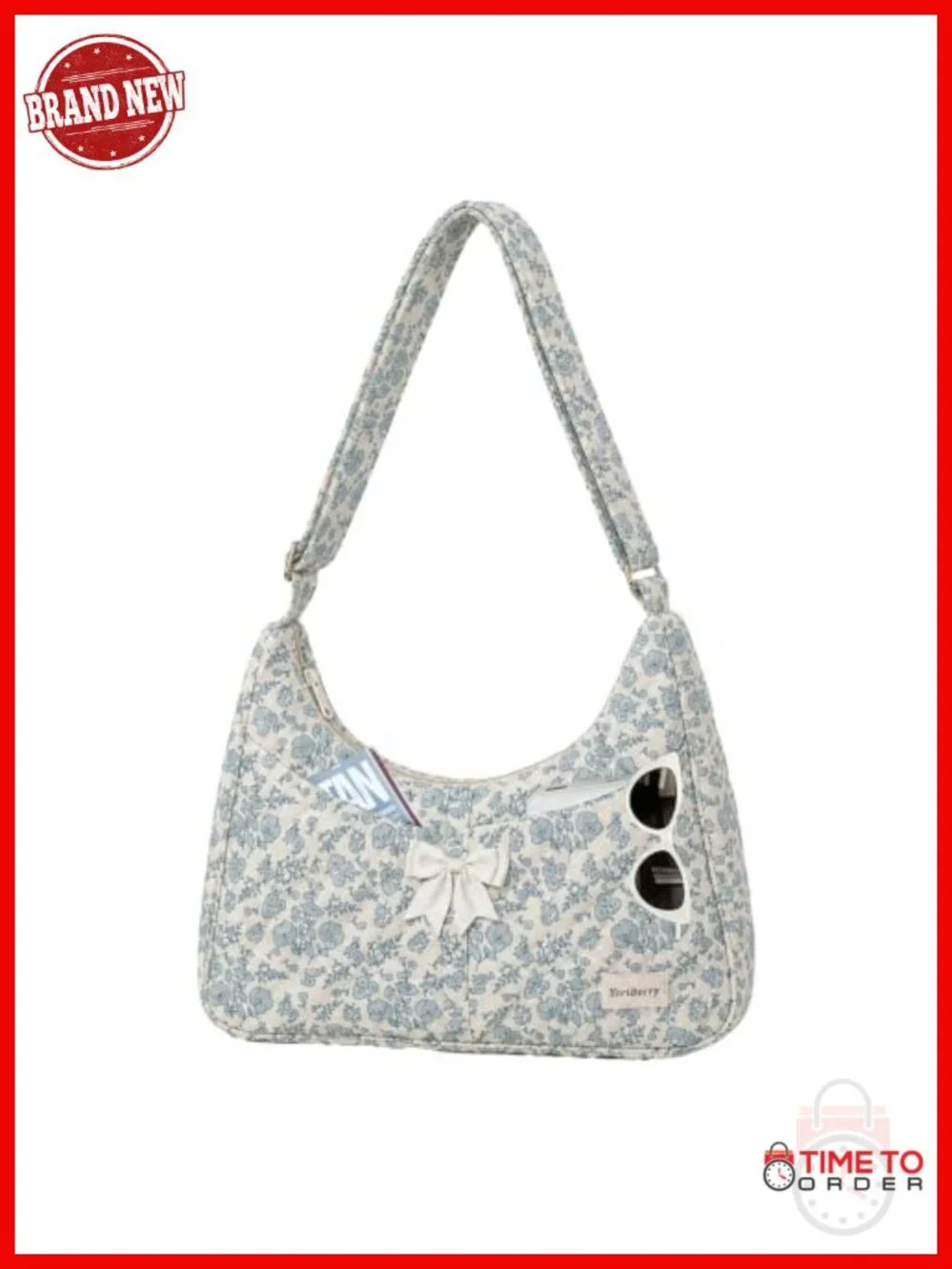 Quilted Hobo Shoulder Bag with Adjustable Strap, Cotton Crossbody Purse,